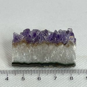 Amethyst on Agate Geode Shell Slab Polished