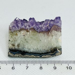 Amethyst on Agate Geode Shell Slab Polished